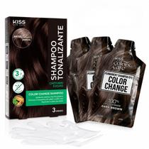 Shampoo Tonalizante Kiss New York Color Change Castanho Escuro