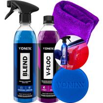 Shampoo V-Floc 500ml Cera Liquida Spray Carnauba Blend Vonixx 500ml Toalha Aplicador