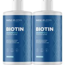 Shampoo volumizador de biotina para cabelos finos Shampoo para cabelos finos com alecrim, argan e óleos essenciais para cuidar do cabelo Shampoo vegano sem sulfato para cabelos secos danificados, sem parabenos e crueldade, pacote com 2 unidades