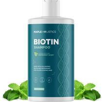 Shampoo volumizante de biotina para cabelos finos - Shampoo para cabelos finos com hortelã, argan e óleos essenciais para cuidar do cabelo - Shampoo vegano sem sulfato para cabelos secos danificados, sem parabenos e crueldade (hortelã)