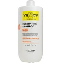 Shampoo Yellow Repair Alfaparf 1000ml com Bond Complex e manteiga de cacau para cabelos danificados e fortes