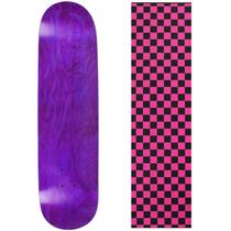 Shape de Skate Moose 8.0" Roxo com Grip Xadrez