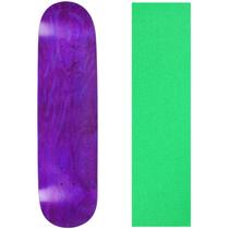 Shape de Skate Moose 8,0" Roxo Neon Verde com Grip
