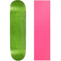 Shape de Skateboard Moose 7,75" Verde com Lixa Rosa Shape de Skateboard Moose 7,75" Verde com Lixa Rosa