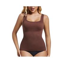 Shapewear Feminino Barriga Controle Regata Sem Costura Compressão Corpo Shaper Camisola