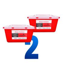 Sharps Container LabXcel, polipropileno, 3,8 litros, vermelho, 2 unidades