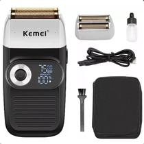 Shaver Kemei 2026 Preto Compacto e Alta Durabilidade