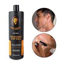 Shaving Gel Barbear Refrescante Hidratante Calmante Rosto Barba Aplicação Transparente 1L, Leon Barber Shaving Gel Barbear Refrescante Hidratante Calmante Rosto Barba Aplicação Transparente 1L, Leon Barber