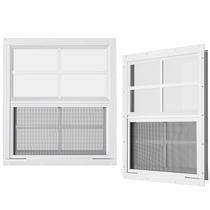 Shed Windows WRISIN, pacote com 2, 24x27 cm, alumínio branco embutido Shed Windows WRISIN, pacote com 2, 24x27 cm, alumínio branco embutido
