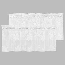 Sheer Curtain Valances DWCN White Floral Lace 42x45cm, pacote com 2 Sheer Curtain Valances DWCN White Floral Lace 42x45cm, pacote com 2