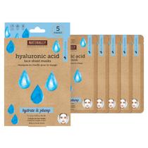 Sheet Mask Naturally 30 Ácido Hialurônico Hidratante x5