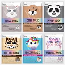 Sheet Masks Epielle Animal Character Korean Spa Kids, pacote com 6