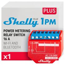 Shelly Plus 1PM Módulo Relé Inteligente Operado por Wi-Fi com Medidor de Consumo 1 Canal 16A Vermelho Bivolt