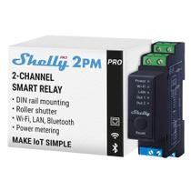 Shelly Pro 2PM Módulo Relé 2 Canais WiFi Bluetooth e Ethernet com Medidor de Consumo para Trilho DIN Bivolt Preto Shelly Pro 2PM Módulo Relé 2 Canais WiFi Bluetooth e Ethernet com Medidor de Consumo para Trilho DIN Bivolt Preto