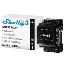 Shelly Pro 3 Módulo Relé Inteligente Operado por Wi-Fi e Lan com 3 Canais 48A Bivolt Preto Shelly Pro 3 Módulo Relé Inteligente Operado por Wi-Fi e Lan com 3 Canais 48A Bivolt Preto