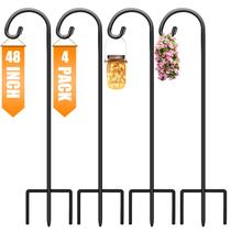 Shepherd Hooks Gtongoko 122 cm para jardim ao ar livre, pacote com 4