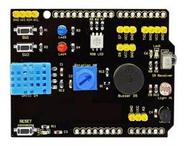 Shield Multifunções com Sensores Educacionais DHT11, Buzzer e LED RGB Shield Multifunções com Sensores Educacionais DHT11, Buzzer e LED RGB
