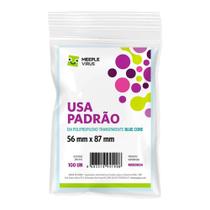 Shields Sleeves Padrão USA 56 X 87mm Blue Core Meeple Virus 100 unidades Shields Sleeves Padrão USA 56 X 87mm Blue Core Meeple Virus 100 unidades