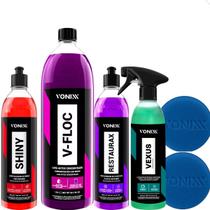 Shiny Brilho Shampoo V-Floc Restaurax Vexus Aplicador Vonixx