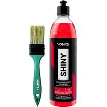 Shiny e Pincel Trincha Vintex Revitalizador de Pneus, Brilho e Proteção, Cerdas Macias e Resistentes Shiny e Pincel Trincha Vintex Revitalizador de Pneus, Brilho e Proteção, Cerdas Macias e Resistentes