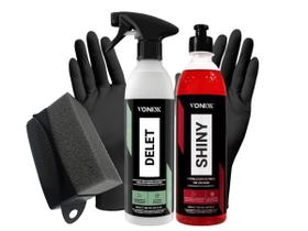 Shiny Pneu Alto Brilho Limpador Delet + Luva Aplicador Shiny Pneu Alto Brilho Limpador Delet + Luva Aplicador