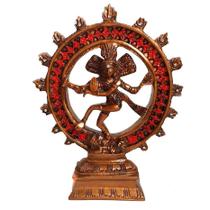 Shiva na Roda de Fogo Cor Bronze 20cm - Mandala de Luz