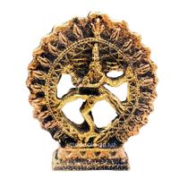 Shiva na Roda de Fogo de Resina Dourado em Miniatura Pequeno 10cm