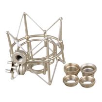 Shock Mount Alto, Aranha Anti Shock c/ Roscas p/ Microfone Neumann TLM 102/103, TLM193, U89, u87ai, Sennheiser MK4, MK8, Champagne