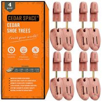 Shoe Trees Cedar Space Adjustable Cedar Wood 6,5-14 homens, 4 peças