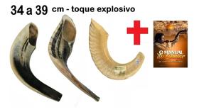 Shofar Chifre Carneiro De Tocar 35 A 39 Cm Toque Explosivo + livro