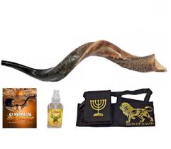 Shofar De Chifre Antilope + Livro + Capa - 76 - 80 Cm - Barsheshet Riback