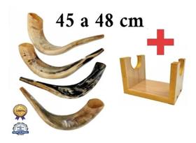 Shofar De Chifre De Carneiro De Tocar + Suporte - De Israel