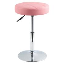 Shop Stool FURWOO Banquinho de spa acolchoado curto e redondo ajustável rosa Shop Stool FURWOO Banquinho de spa acolchoado curto e redondo ajustável rosa