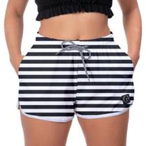 Short academia feminino listrado na cor preto/branco no tamanho 36 Short academia feminino listrado na cor preto/branco no tamanho 36