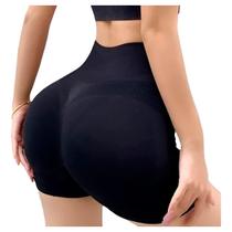 Short Academia Levanta Bumbum Sem Costura Corrida Cor:Preto