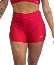 Short active vermelho shine