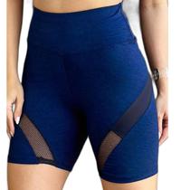 Short adulto mescla com recorte liso e tule mais corpo