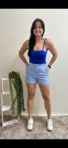 Short alfaiataria azul claro TAM m