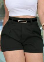 Short Alfaiataria Cinto Bolso Tendência Feminino Zara