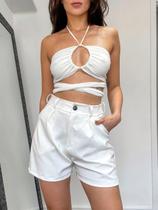 Short Alfaiataria Cintura Alta