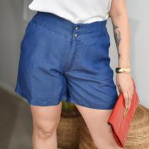 Short Alfaiataria Com Bolso Jeans Leve Plus Size 42 Ao 52