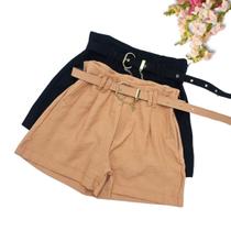 Short Alfaiataria Feminino Cintura alta C Cinto 0576