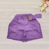 Short Alfaiataria Feminino Cintura alta Cinto Roupa Feminina