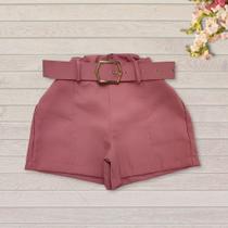 Short Alfaiataria Feminino Cintura alta Cinto Roupa Feminina