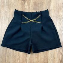 Short Alfaiataria Feminino com Correntes em Linho Duna - Coleção Verão Plus Size (G1 ao G3)