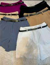 Short Alfaiataria feminino inspiração Zara acompanha cinto