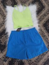 short alfaiataria tamanho P azul short alfaiataria tamanho P azul