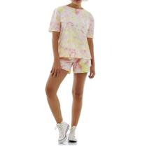 Short Alto Giro Feminino Moletom TieDye Curto 2012050 Branco