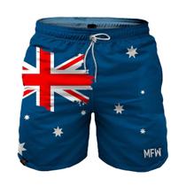 Short Australian Flag Tactel Masculino com Bolsos - Maromba Fight Wear