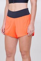 Short Authen Essential Run Agility 8cm - feminino - laranja+preto